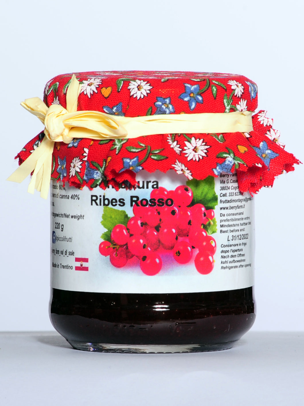 Confettura di Ribes Rosso 220gr